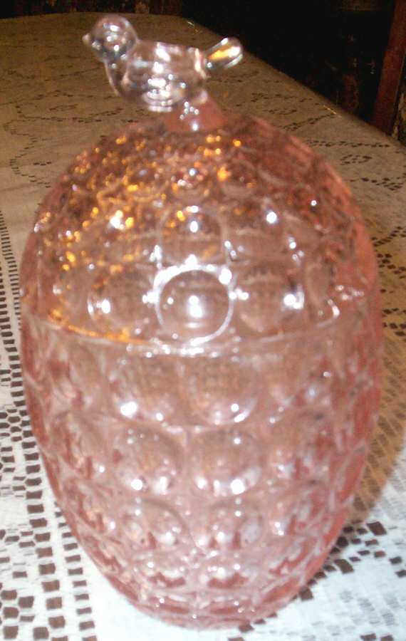 Songbird Collection Pink Candy Dish & Lid by Godinger-1