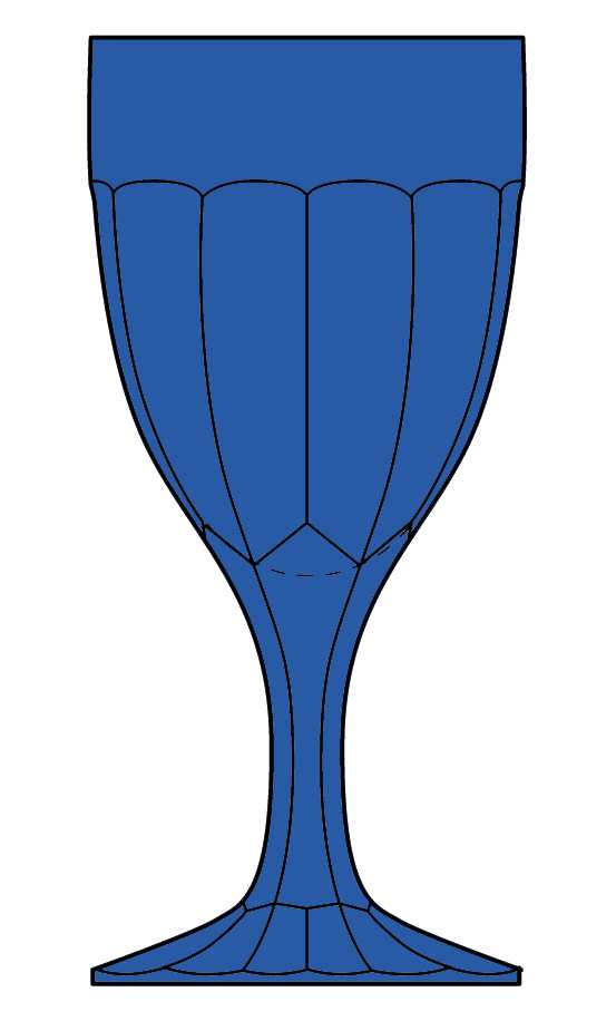 Narrow Flute Cobalt Blue (Stem 393) Water Goblet by Heisey-1