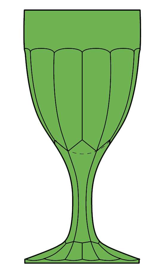 Narrow Flute Green Moongleam (Stem 393) Water Goblet by Heisey-1