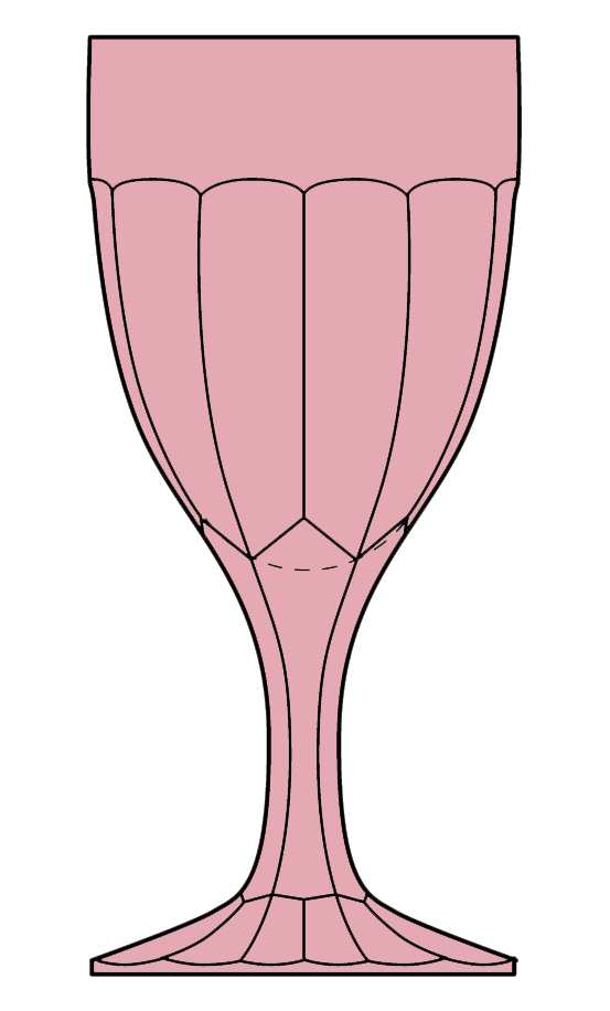 Narrow Flute Pink Flamingo (Stem 393) Water Goblet by Heisey-1