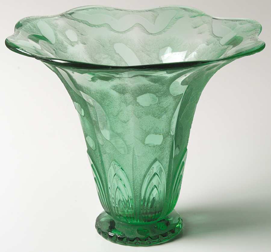 Arctic Moongleam Green (Frosted) 7" Flared Vase by Heisey-1