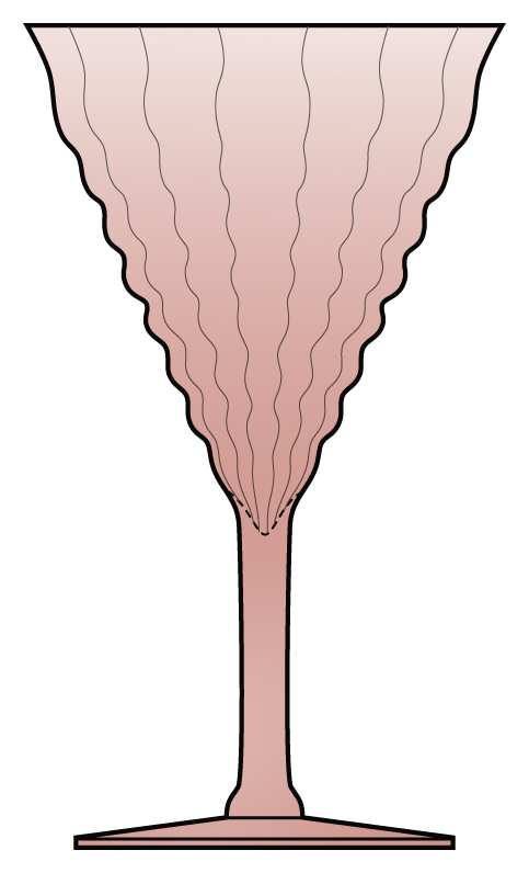 225 Pink Water Goblet by Huntington Glass-1