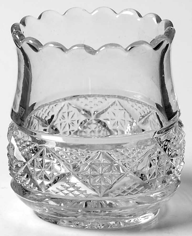 Square in Diamond Point Clear Toothpick Holder by Heisey-1
