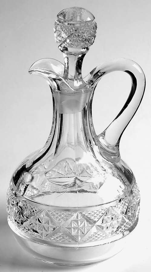 Square in Diamond Point Clear Cruet & Stopper by Heisey-1