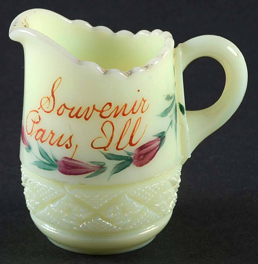 Square in Diamond Point Custard Creamer-Mini by Heisey-1