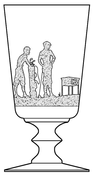 Golf Scene Water Goblet by Heisey-1