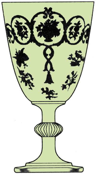 Formal Chintz Green (Stem 3390) Water Goblet by Heisey-1
