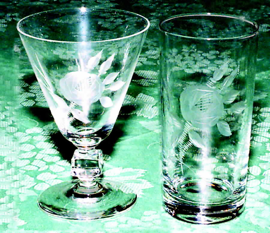 Dresden Rose Water Goblet by Home Arts-1