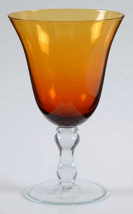 Soho Amber (Plain) Water Goblet by Home Essentials-1