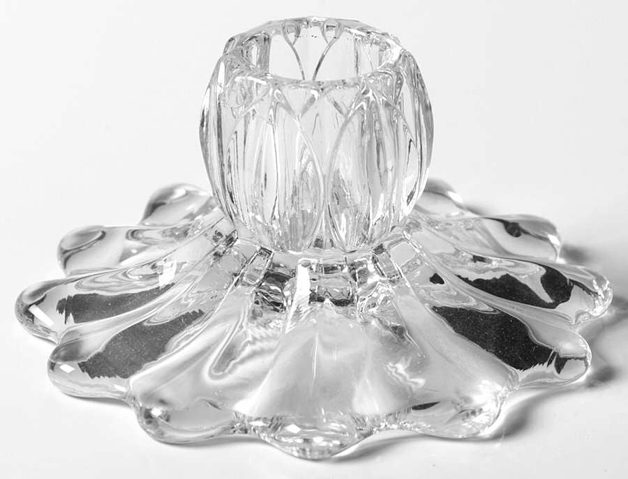 Lotus Clear 2" Single Light Candlestick by Heisey-1