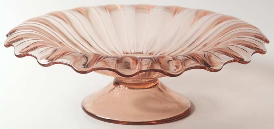 Laverne Pink 11" Rolled Edge Bowl by Heisey-1