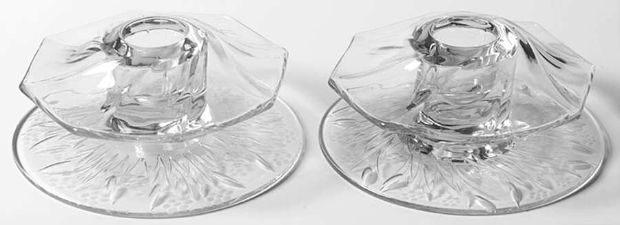 1252-1 Clear Candlestick Single Light Set of 2 by Heisey-1