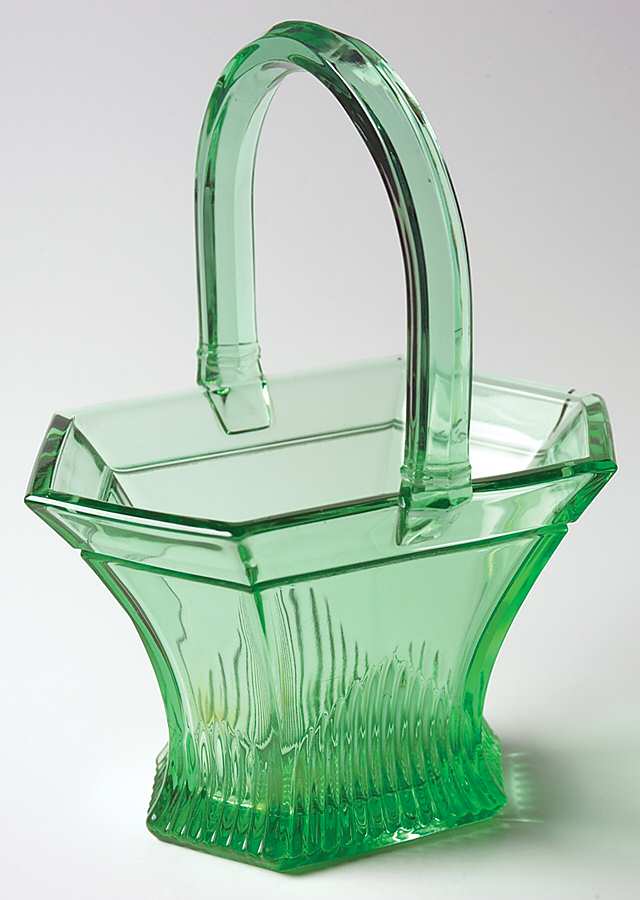 Banded Picket Green (Line 461) 10" Basket by Heisey-1