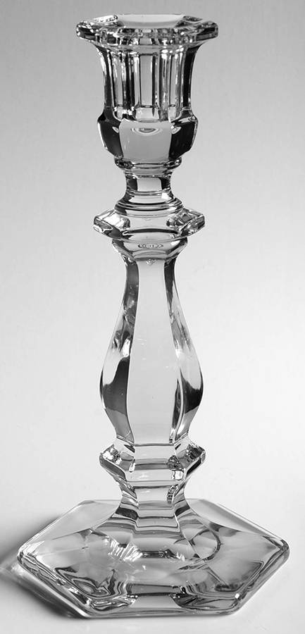 Old Williamsburg 2 Clear 9" Single Light Candlestick by Heisey-1