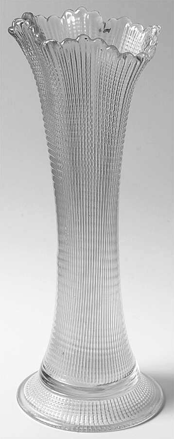 Plaid Clear 12"-16" Swung Bud Vase by Heisey-1