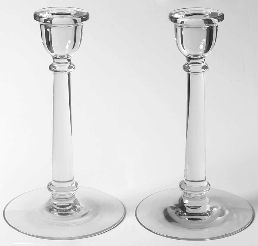 Centennial Clear (Line 100) 7" Candlestick/Single Light (Set of 2) by Heisey-1