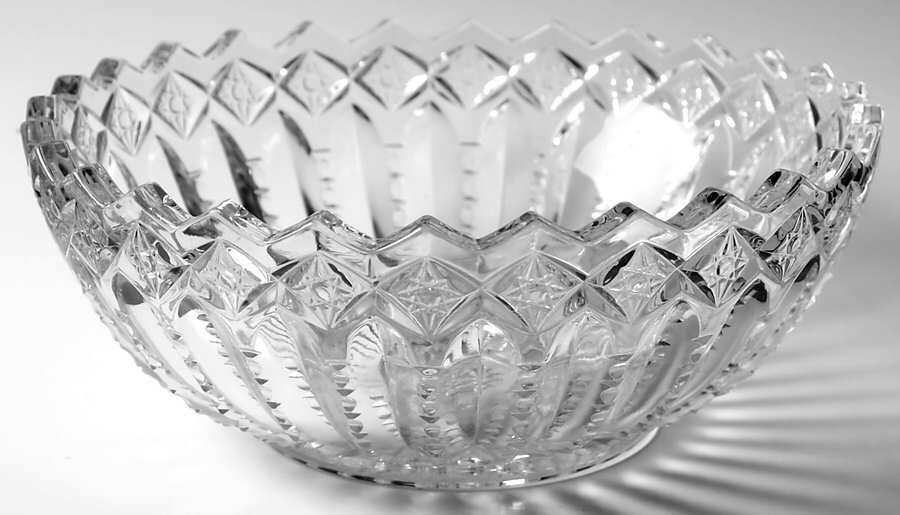 Star and Zipper Clear 9" Large Fruit Bowl by Heisey-1