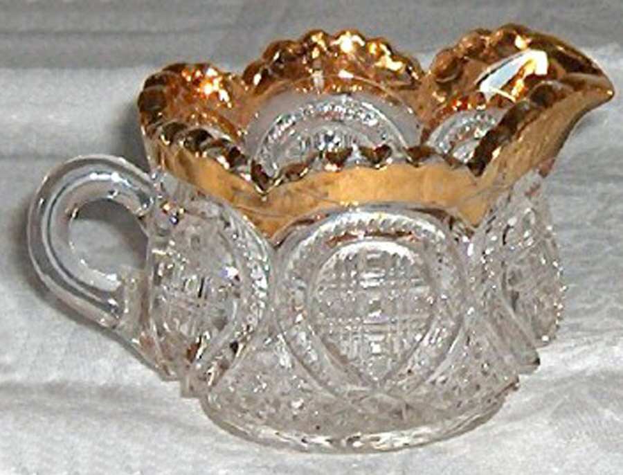Fancy Loop Gold Trim (Stem 1205) Mini Creamer by Heisey-1