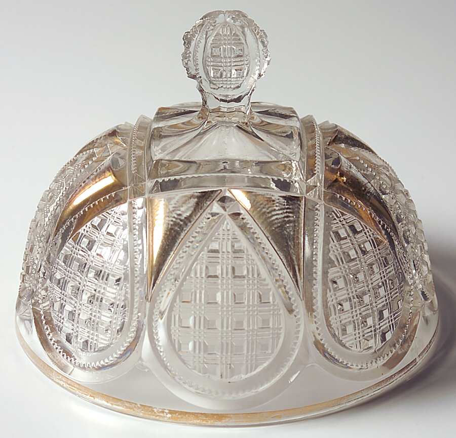 Fancy Loop Gold Trim (Stem 1205) Lid for Round Butter by Heisey-1