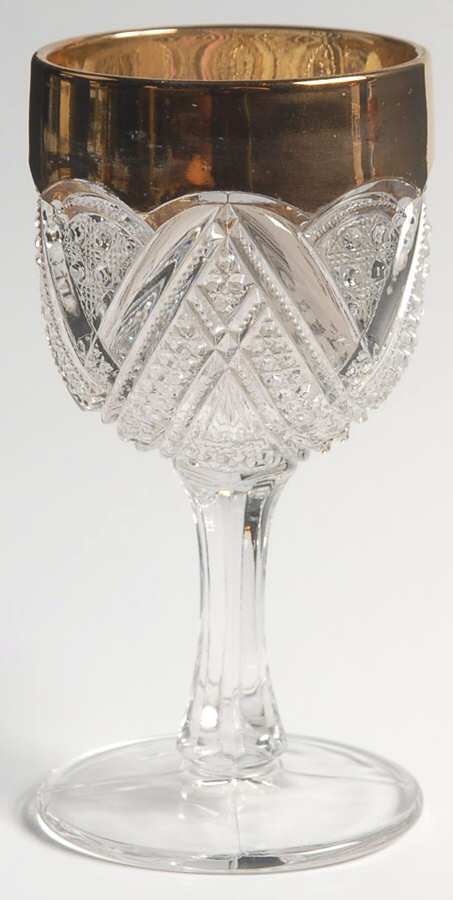 Fancy Loop Gold Trim (Stem 1205) Wine Glass by Heisey-1