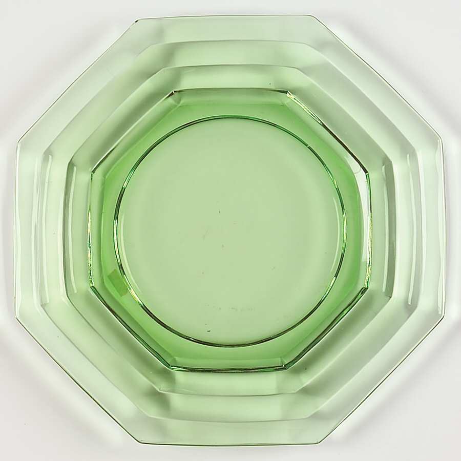 Stepped Octagon Green 7" Salad Plate by Heisey-1