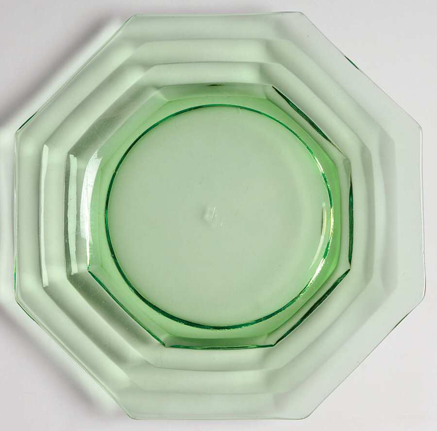 Stepped Octagon Green Bread & Butter Plate by Heisey-1