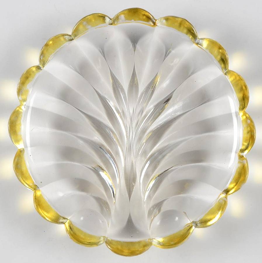 Crystalina Amber Rim Sherbet Underplate Only by Hobbs Brockunier-1