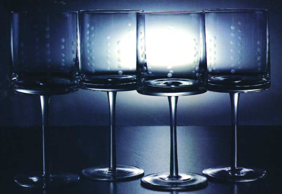 Metropolis (Vertical Dots) Wine Glass by Home Essentials-1