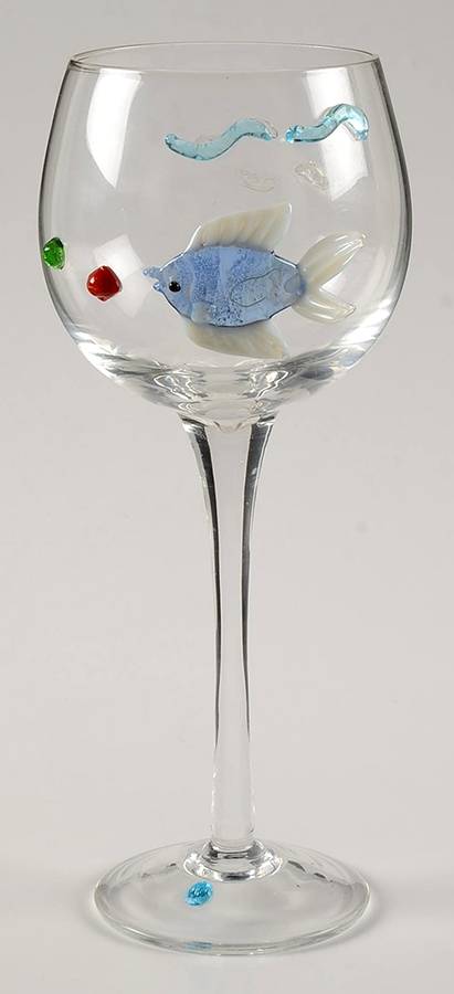 Murano (Colored Glass Accents) Water Goblet by Home Essentials-1
