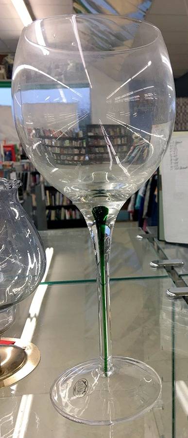 Teardrop Green Water Goblet by Home Essentials-1