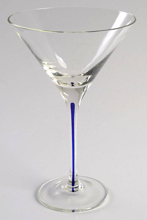 Teardrop Blue Martini Glass by Home Essentials-1