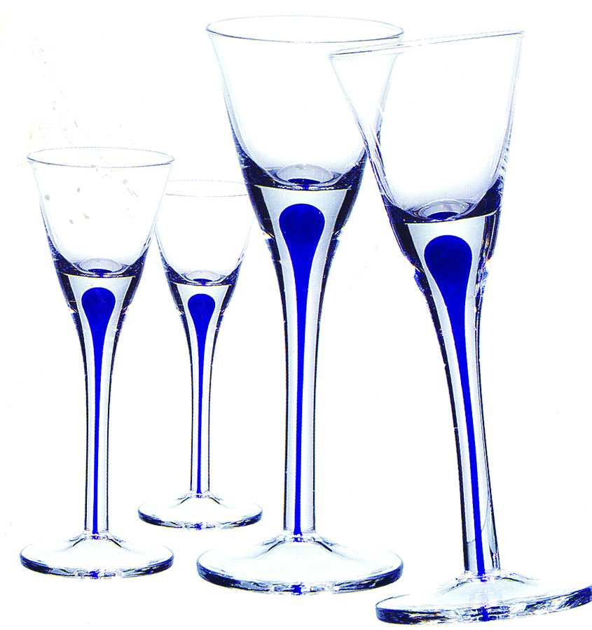 Teardrop Blue Cordial Glass by Home Essentials-1