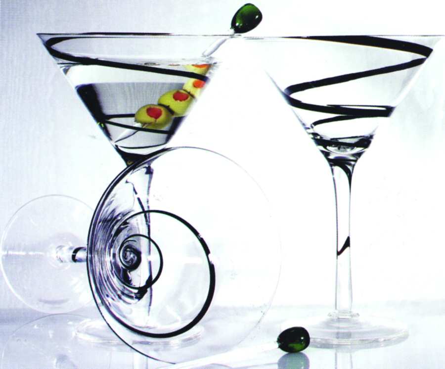 Swirl Black Martini Glass by Home Essentials-1