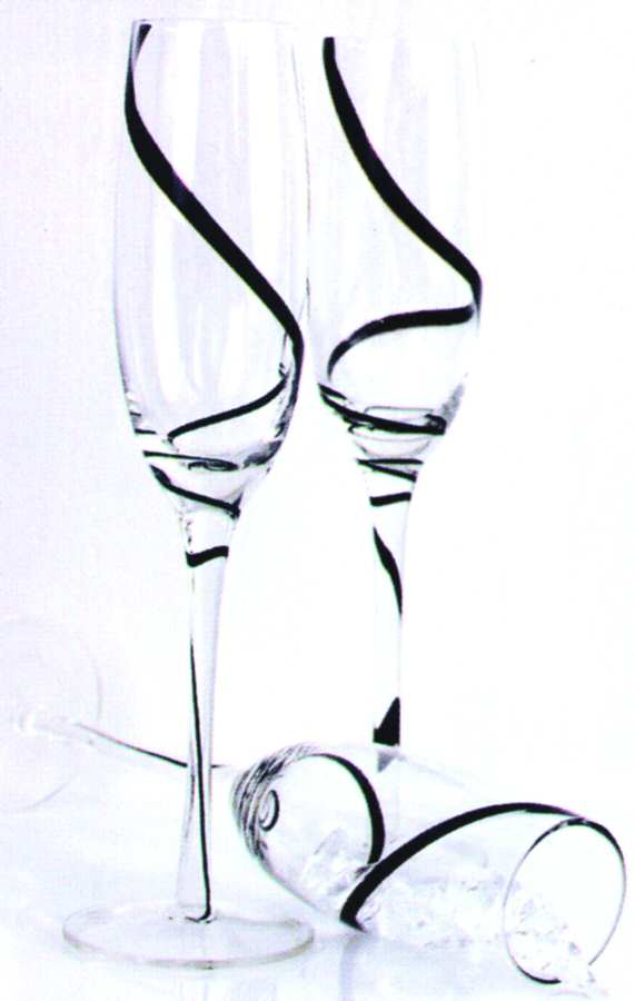 Swirl Black Fluted Champagne by Home Essentials-1