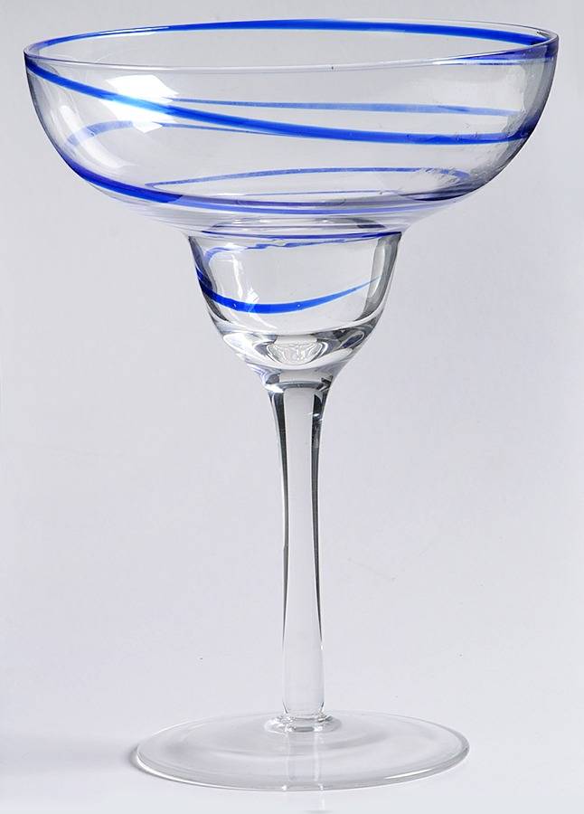 Swirl Blue Margarita Glass by Home Essentials-1