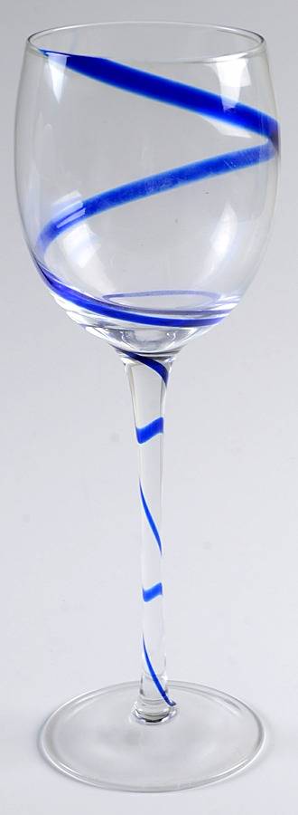 Swirl Blue Wine Glass by Home Essentials-1