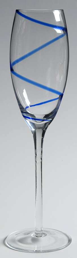 Swirl Blue Fluted Champagne by Home Essentials-1