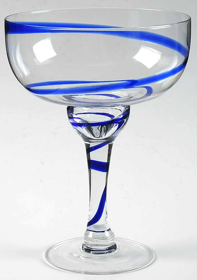 Swirline Cobalt Margarita Glass by Pier 1-1