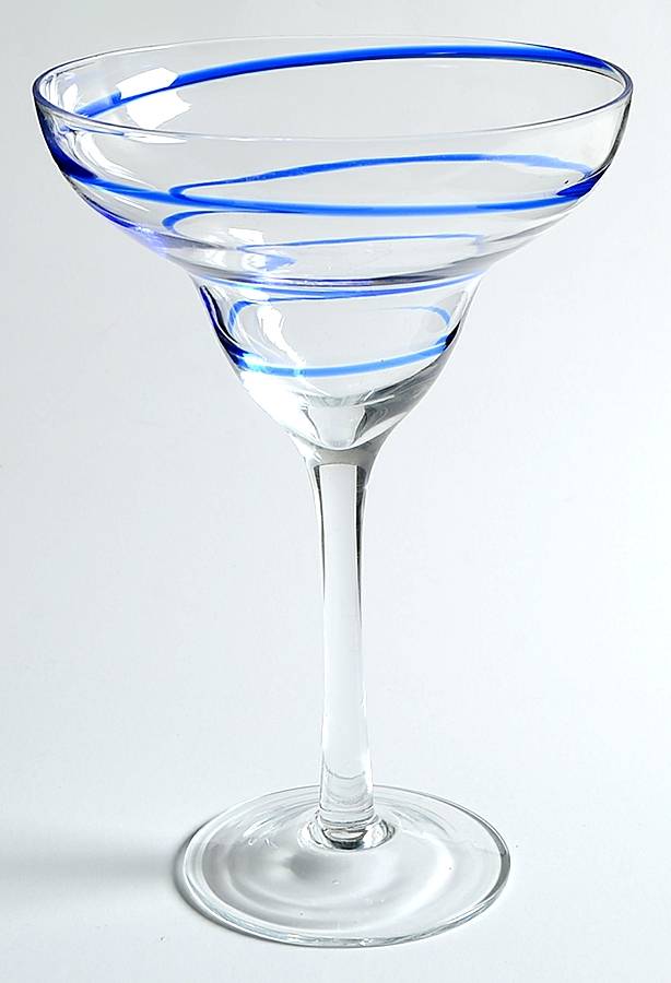 Swirl Blue Margarita Glass by Home Essentials-1