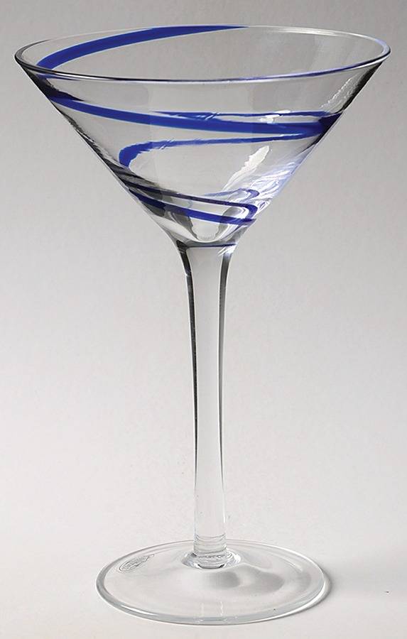 Swirl Blue Martini Glass by Home Essentials-1