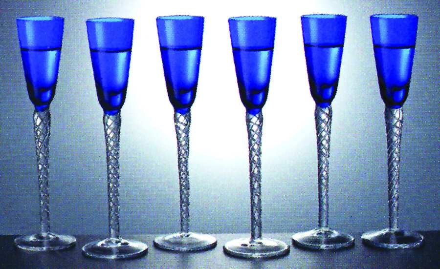 Airtwist Blue (Cobalt Blue Bowls) Cordial Glass by Home Essentials-1
