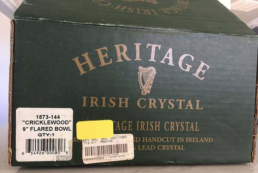 Cricklewood 9" Round Bowl by Heritage Irish Crystal-1