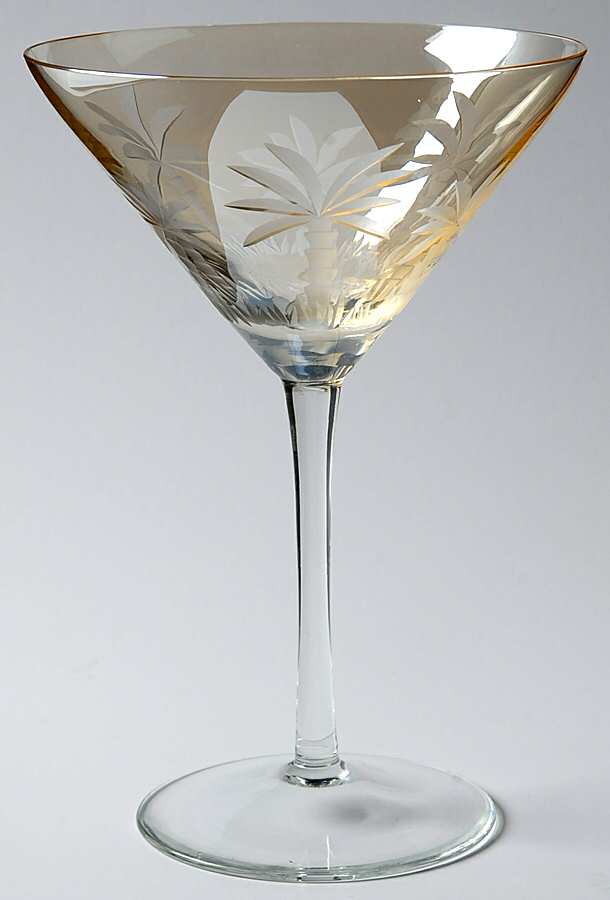 Tropical Palm Amber Martini Glass by Home Essentials-1
