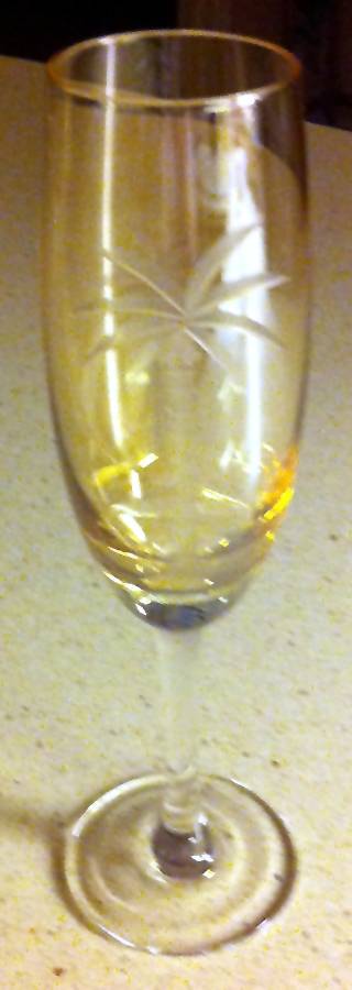 Tropical Palm Amber Fluted Champagne by Home Essentials-1