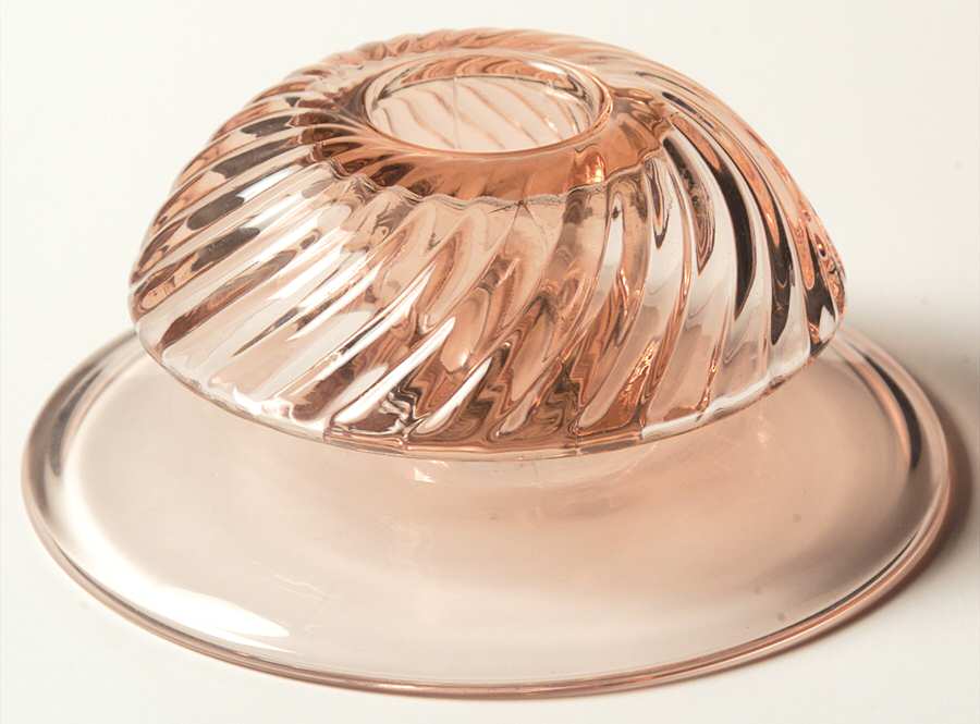 Pinwheel Pink Single Light Candlestick by Heisey-1