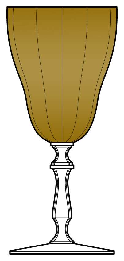 Dong Amber Water Goblet by Huntington Glass-1