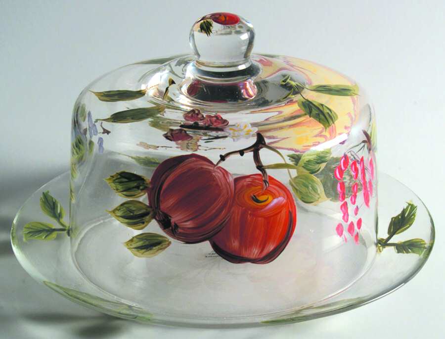 Golden Orchard Cheese Dish & Lid by Home Essentials-1