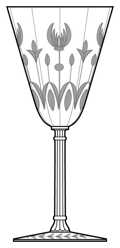 Cut 303 Water Goblet by Huntington Glass-1