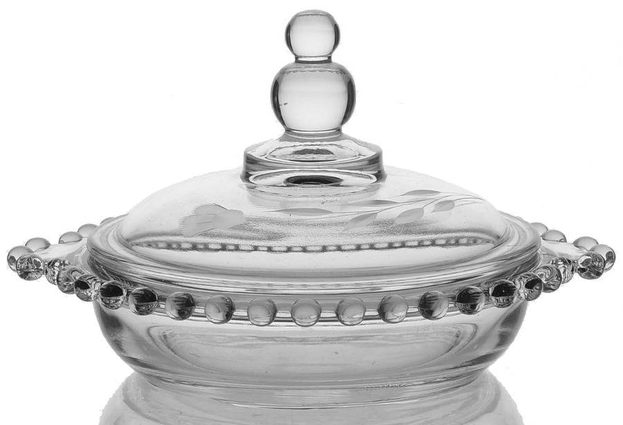 Cornflower (Candlewick) Round Covered Butter by W J Hughes-1
