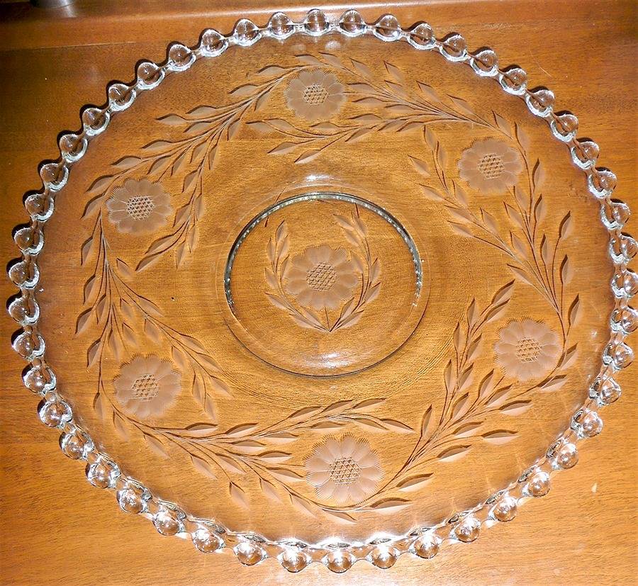Cornflower (Candlewick) 13" Sandwich Plate by W J Hughes-1